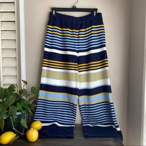 Storia Sweater blue yellow and white wide leg high waisted pants
